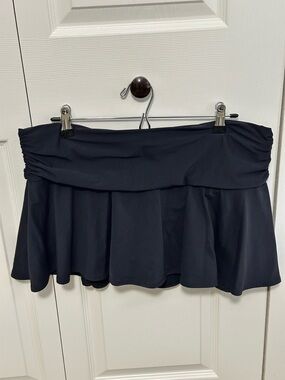 Lands End Ruffle Flounce Swim Skirt Swim Bottom in Black Size 16 VGUC